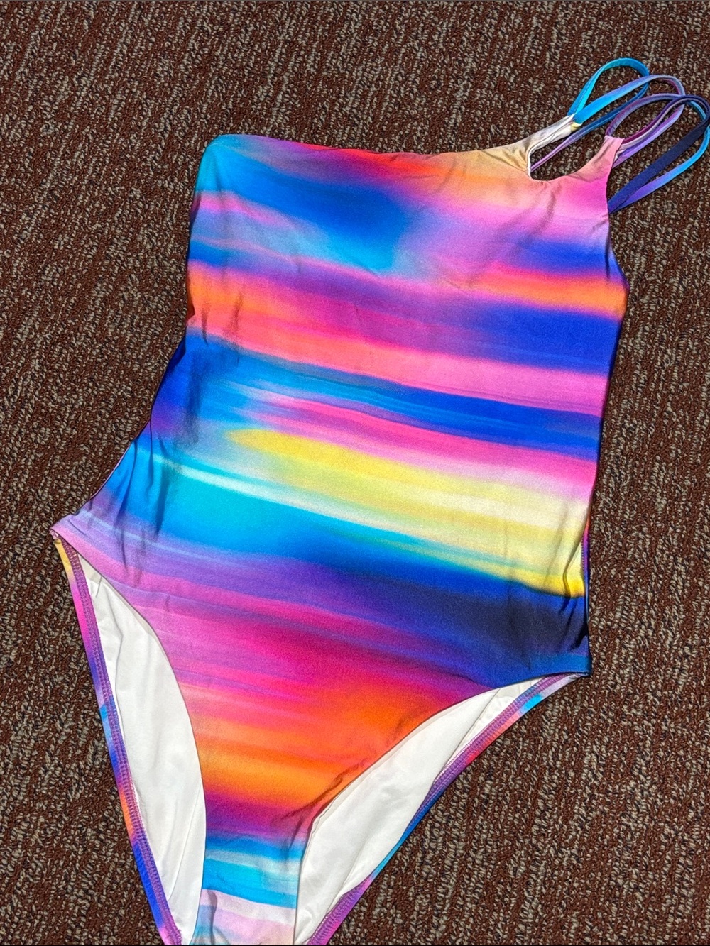 La Blanca sunset shore one piece swimsuit colorful one shoulder swimsuit size 6